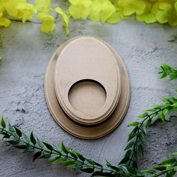 Hand Carved T Light Candle Holder Oval